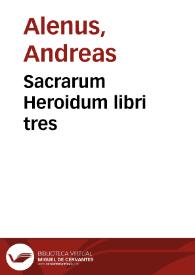 Sacrarum Heroidum libri tres | Biblioteca Virtual Miguel de Cervantes