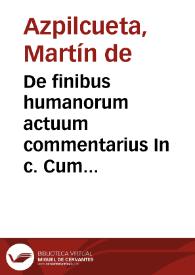 De finibus humanorum actuum commentarius In c. Cum minister 23 q. 5 | Biblioteca Virtual Miguel de Cervantes