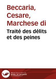 Traité des délits et des peines | Biblioteca Virtual Miguel de Cervantes