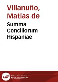 Summa Conciliorum Hispaniae | Biblioteca Virtual Miguel de Cervantes