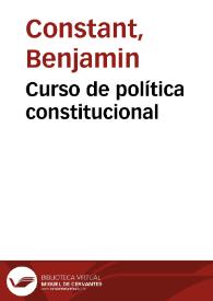 Curso de política constitucional | Biblioteca Virtual Miguel de Cervantes