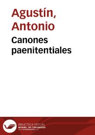 Canones paenitentiales | Biblioteca Virtual Miguel de Cervantes