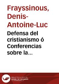 Defensa del cristianismo ó Conferencias sobre la relijion | Biblioteca Virtual Miguel de Cervantes