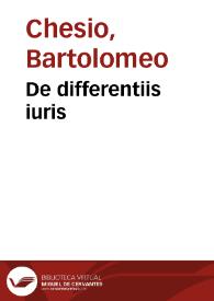 De differentiis iuris | Biblioteca Virtual Miguel de Cervantes