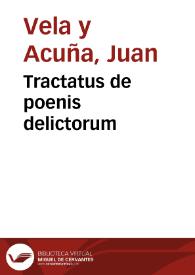 Tractatus de poenis delictorum | Biblioteca Virtual Miguel de Cervantes
