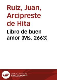 Libro de buen amor (Ms. 2663) | Biblioteca Virtual Miguel de Cervantes
