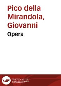 Opera | Biblioteca Virtual Miguel de Cervantes