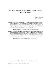 Validez material y constitucionalismo garantista / Ángeles Ródenas | Biblioteca Virtual Miguel de Cervantes