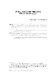 Un diálogo sobre principios constitucionales / Luigi Ferrajoli y Juan Ruiz Manero | Biblioteca Virtual Miguel de Cervantes