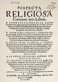 Perfecta religiosa / por fray Bartholome de Letona | Biblioteca Virtual Miguel de Cervantes