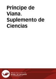 Príncipe de Viana. Suplemento de Ciencias | Biblioteca Virtual Miguel de Cervantes