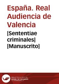 [Sententiae criminales] [Manuscrito] | Biblioteca Virtual Miguel de Cervantes
