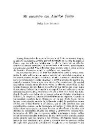 Mi encuentro con Américo Castro / Pedro Laín Entralgo | Biblioteca Virtual Miguel de Cervantes