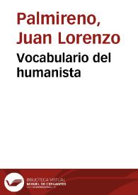 Vocabulario del humanista | Biblioteca Virtual Miguel de Cervantes