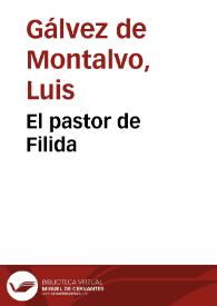 El pastor de Filida | Biblioteca Virtual Miguel de Cervantes