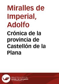 Crónica de la provincia de Castellón de la Plana | Biblioteca Virtual Miguel de Cervantes