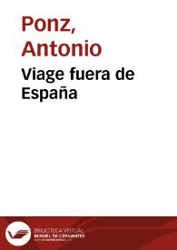 Viage fuera de España | Biblioteca Virtual Miguel de Cervantes