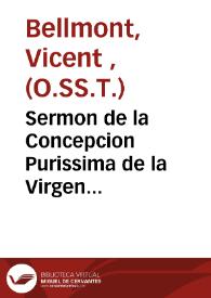 Sermon de la Concepcion Purissima de la Virgen... | Biblioteca Virtual Miguel de Cervantes