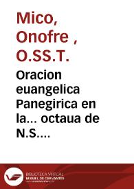 Oracion euangelica Panegirica en la... octaua de N.S. de la Salud de la ciudad de Xatiua... | Biblioteca Virtual Miguel de Cervantes