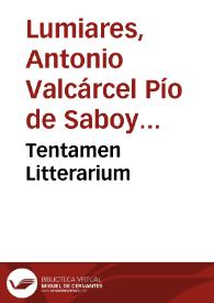 Tentamen Litterarium | Biblioteca Virtual Miguel de Cervantes