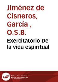 Exercitatorio De la vida espiritual | Biblioteca Virtual Miguel de Cervantes