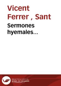 Sermones hyemales... | Biblioteca Virtual Miguel de Cervantes