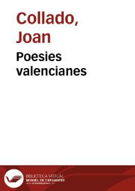 Poesies valencianes | Biblioteca Virtual Miguel de Cervantes