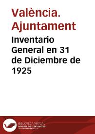 Inventario General en 31 de Diciembre de 1925 | Biblioteca Virtual Miguel de Cervantes