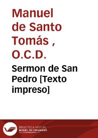 Sermon de San Pedro  | Biblioteca Virtual Miguel de Cervantes