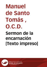 Sermon de la encarnación  | Biblioteca Virtual Miguel de Cervantes