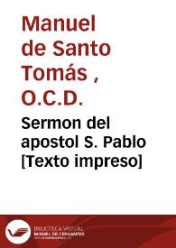 Sermon del apostol S. Pablo  | Biblioteca Virtual Miguel de Cervantes