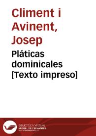 Pláticas dominicales [Texto impreso] | Biblioteca Virtual Miguel de Cervantes