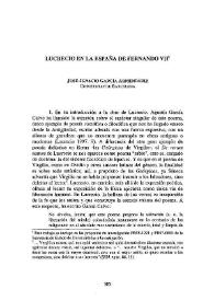Lucrecio en la España de Fernando VII / José-Ignacio García Armendáriz | Biblioteca Virtual Miguel de Cervantes
