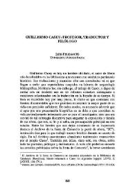 Guillermo Casey: profesor, traductor y filólogo / Luis Pegenaute | Biblioteca Virtual Miguel de Cervantes
