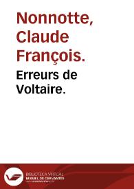 Erreurs de Voltaire. | Biblioteca Virtual Miguel de Cervantes