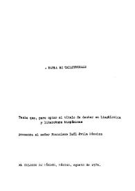 El habla de Tamazunchale / Raúl Ávila | Biblioteca Virtual Miguel de Cervantes