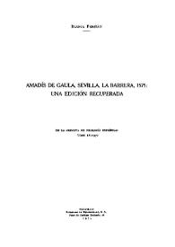 Amadís de Gaula, Sevilla, La Barrera, 1575: una edición recuperada / Blanca Periñán | Biblioteca Virtual Miguel de Cervantes
