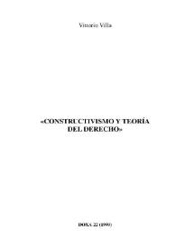 Constructivismo y teoría del derecho / Vittorio Villa; trad. de Josep Aguiló Regla  | Biblioteca Virtual Miguel de Cervantes