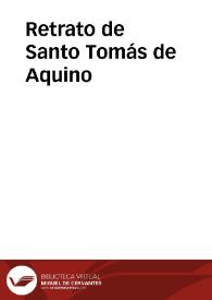 Retrato de Santo Tomás de Aquino | Biblioteca Virtual Miguel de Cervantes