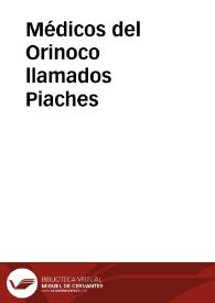 Médicos del Orinoco llamados Piaches | Biblioteca Virtual Miguel de Cervantes