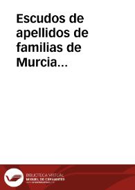 Escudos de apellidos de familias de Murcia (Valibrera/Zanbrana [sic]) | Biblioteca Virtual Miguel de Cervantes