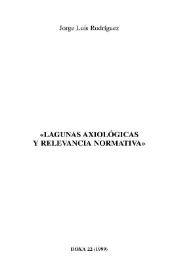 Lagunas axiológicas y relevancia normativa / Jorge Luis Rodríguez | Biblioteca Virtual Miguel de Cervantes