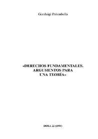 Derechos fundamentales. Argumentos para una teoría / Gianluigi Palombella; trad. de Alfonso García Figueroa | Biblioteca Virtual Miguel de Cervantes