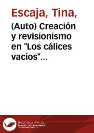 (Auto) Creación y revisionismo en "Los cálices vacíos" de Delmira Agustini / Tina Escaja | Biblioteca Virtual Miguel de Cervantes