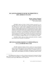 Relatos hagiográficos de un héroe épico: Guillermo de Tolosa / Hèctor Càmara i Sempere; Mª Ángeles Llorca Tonda | Biblioteca Virtual Miguel de Cervantes