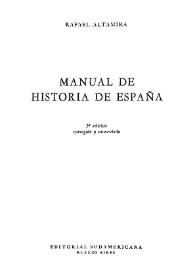 Manual de historia de España / Rafael Altamira | Biblioteca Virtual Miguel de Cervantes