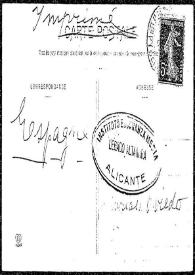 Tarjeta postal a Rafael Altamira, Francia, [1907] | Biblioteca Virtual Miguel de Cervantes