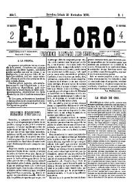 El Loro : periódico ilustrado joco-serio. Núm. 1, 29 de noviembre de 1879 | Biblioteca Virtual Miguel de Cervantes