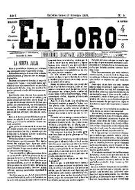 El Loro : periódico ilustrado joco-serio. Núm. 5,  27 de diciembre de 1879 | Biblioteca Virtual Miguel de Cervantes