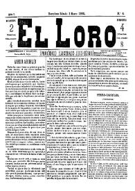 El Loro : periódico ilustrado joco-serio. Núm. 6, 3 de enero de 1880 | Biblioteca Virtual Miguel de Cervantes